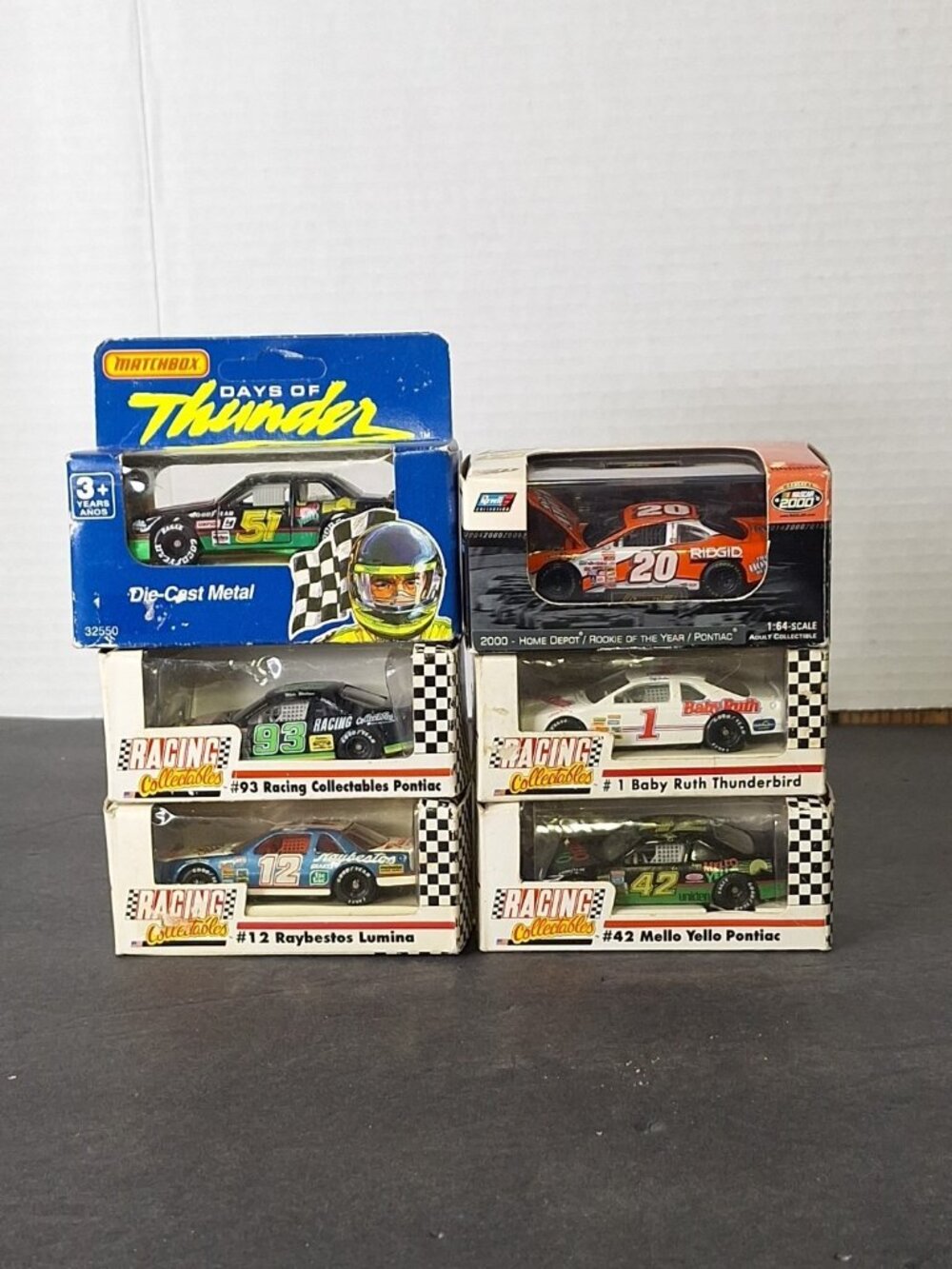 Lot of 6 Nascar 1/64 Diecast Years 1-1990,4-1991,1-2000